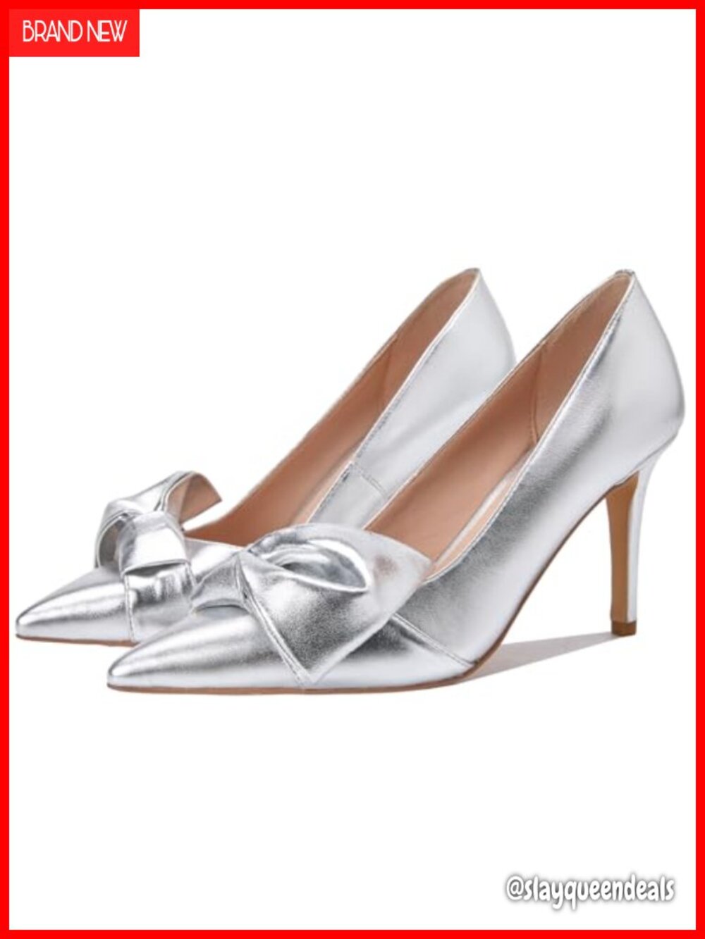 Women's Pointed Toe Stiletto High Heels Asymmetric Bow Slip On Dress Pumps